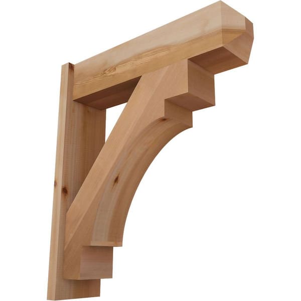 Ekena Millwork 8 in. x 32 in. x 28 in. Merced Craftsman Smooth Western Red Cedar Outlooker