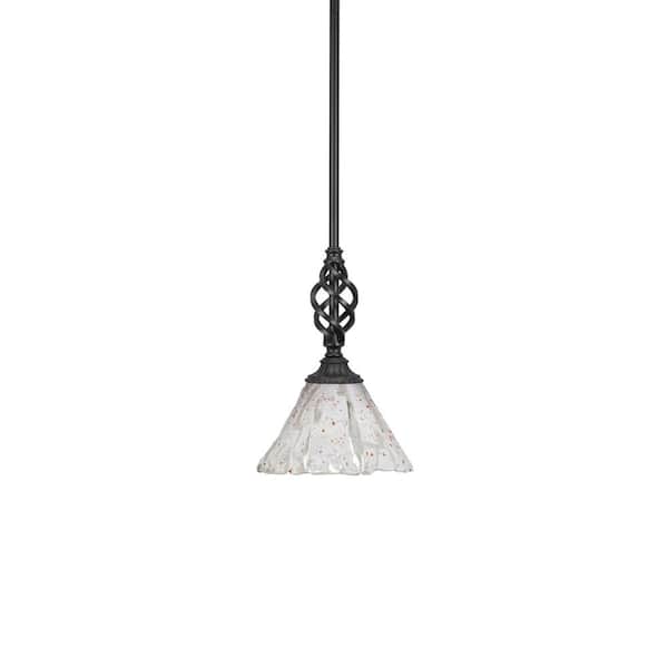 Unbranded Bridgewater 100 W 1-Light Matte Black Standard Mini Pendant Light with Glass Shade