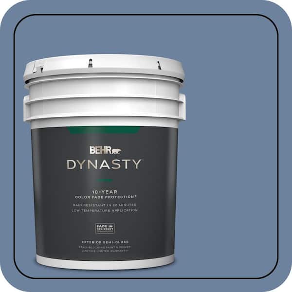 BEHR DYNASTY 5 gal. #S530-5 Brisk Blue Semi-Gloss Enamel Exterior Stain-Blocking Paint & Primer
