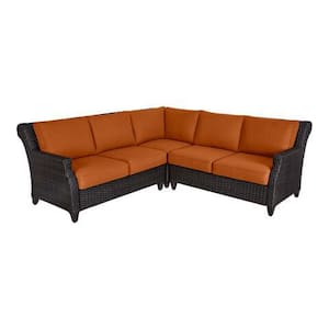 Hampton Chase Aluminum Wicker Outdoor Sectional with Cushions