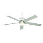 54 in. Tier Integrated LED Indoor/Outdoor Brushed Nickel Downrod Mount Ceiling Fan with Remote Control