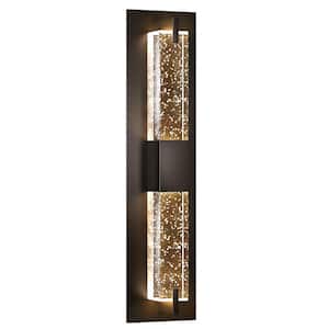 Modern 1-Light Black Dimmable LED Wall Sconce Wall Lighting with Crystal Bubble Glass Shade