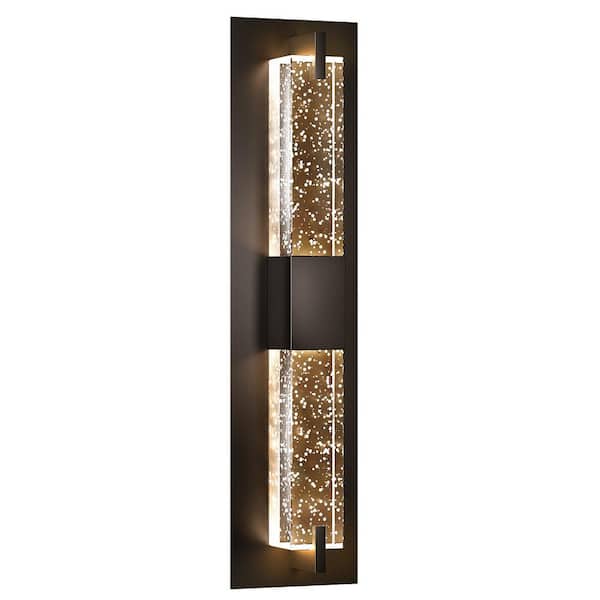 KAISITE Modern 1-Light Black Dimmable LED Wall Sconce Wall Lighting with Crystal Bubble Glass Shade