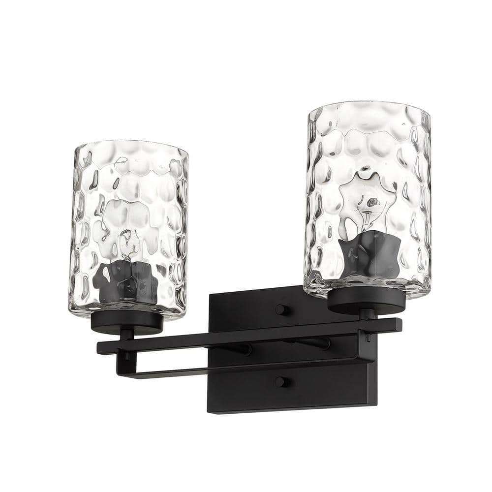 Livvy 15 in. 2-Light Matte Black Vanity Light price history on PriceWatchPro