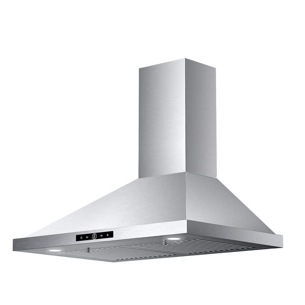 30 in. 600 CFM Convertible Wall Mount Range Hood in Stainless Steel with Touch control, Dishable Filter and LED Lights