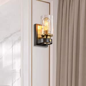 Houston 1-Light Bronze/Black Dimmable Wrought Iron Armed Sconce Wall (Set of 2)