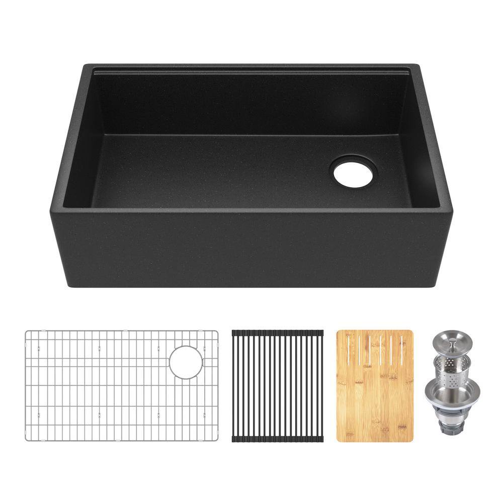 30-Inch Dark Brown Stainless Steel Farmhouse Drop-In Sink