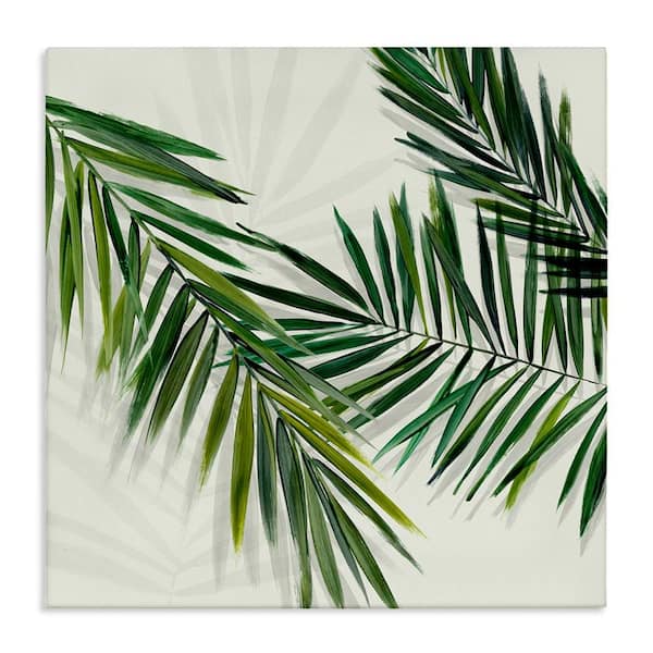 Stupell Industries Tropical Palms with Shadows by Hannah Dawson Unframed Nature Graphic Art Print 24 in. x 24 in.