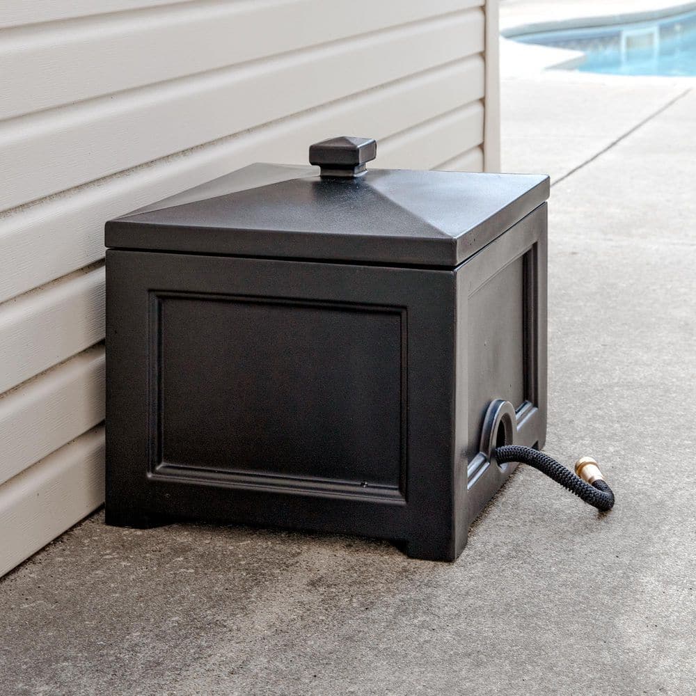 Fairfield Black Polyethylene Garden Hose Storage Bin