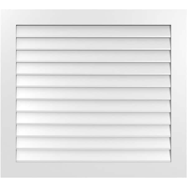 Ekena Millwork 42 in. x 38 in. Vertical Surface Mount PVC Gable Vent: Decorative with Standard Frame