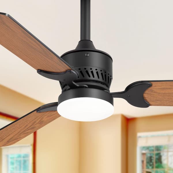 Breezary Valentine 42 in. Indoor Integrated LED Black Ceiling Fan with Light, Propeller Blades and Remote Control Included