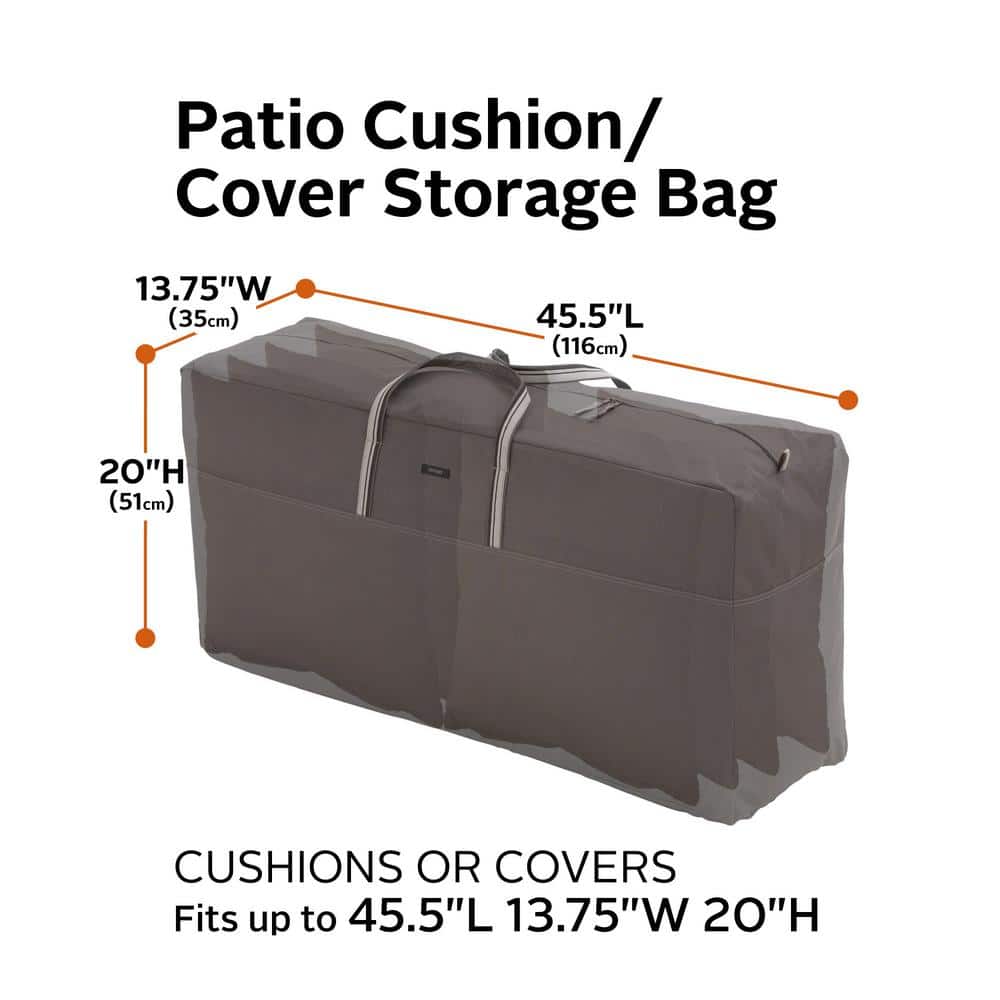 Ravenna Gray and Off-White Patio Cushion Storage Bag