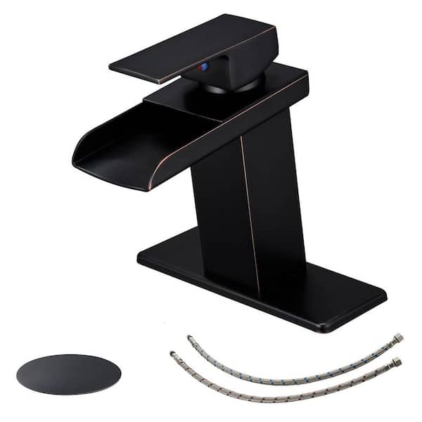 BWE Single Handle Bathroom Faucet Lavatory Vanity Sink Faucet 1 Hole or 3 Holes With Pop Up Drain in Oil Rubbed Bronze