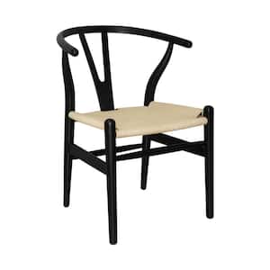 Mid Century Modern "W" Black Dining Side Chair