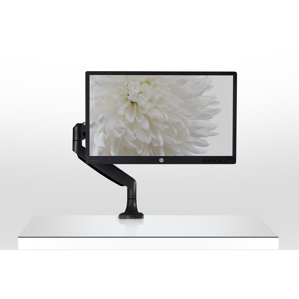 Black Adjustable Aluminum and Steel Single Monitor Desk Mount