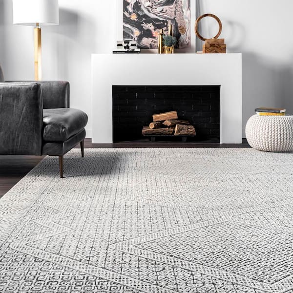 Exie Transitional Moroccan Area Rug Grey 36 ft. x 60 ft. Accent Rug
