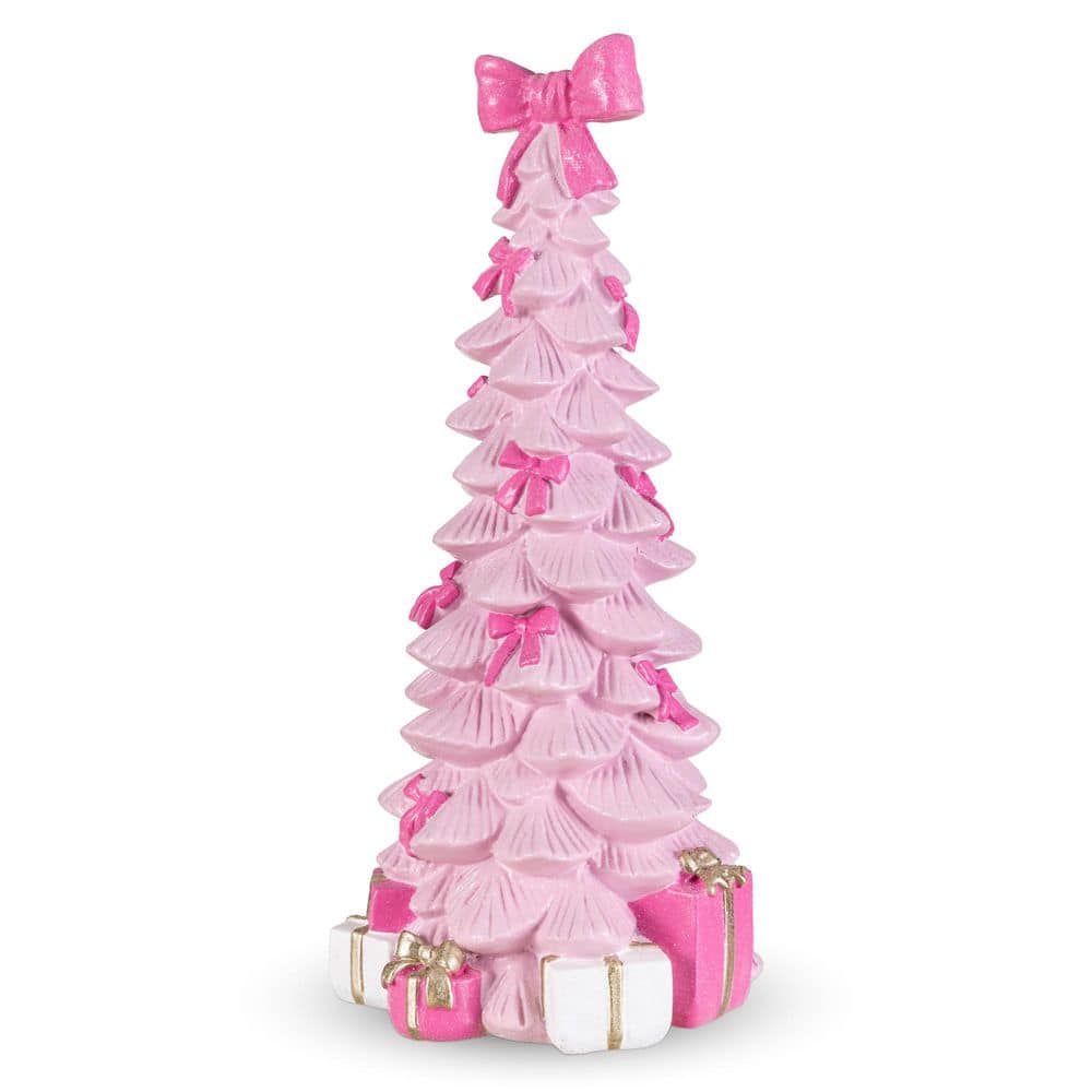 15.25 in. H Christmas Resin Pink Tree with Bow Table Decor price history on PriceWatchPro