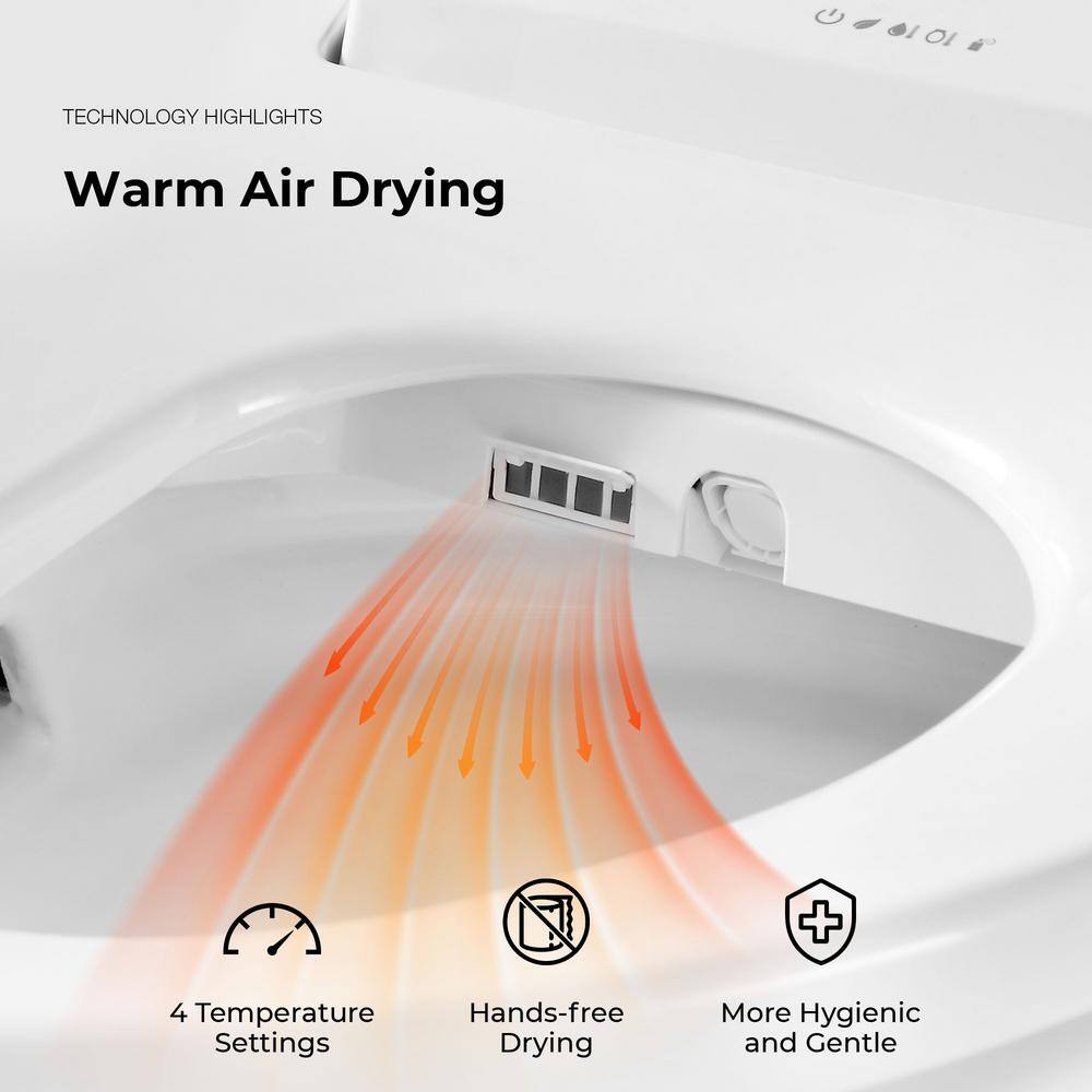 Calero White Electric Bidet Elongated Toilet Seat