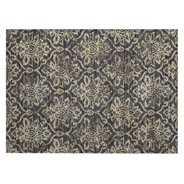 Chantille Machine Washable Indoor/Outdoor Abstract ACN3150 Black 2 ft. x 3 ft. Accent Rug
