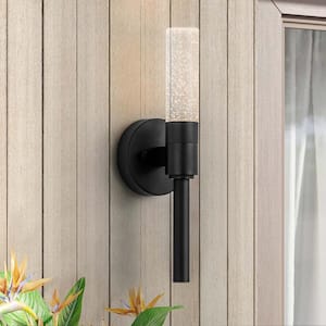 Amiela Modern LED Crystal Black Indoor/Outdoor IP55 Waterproof Hardwired Wall Sconce
