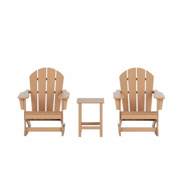 WESTIN OUTDOOR Iris Teak Outdoor Rocking Plastic Adirondack Chair with