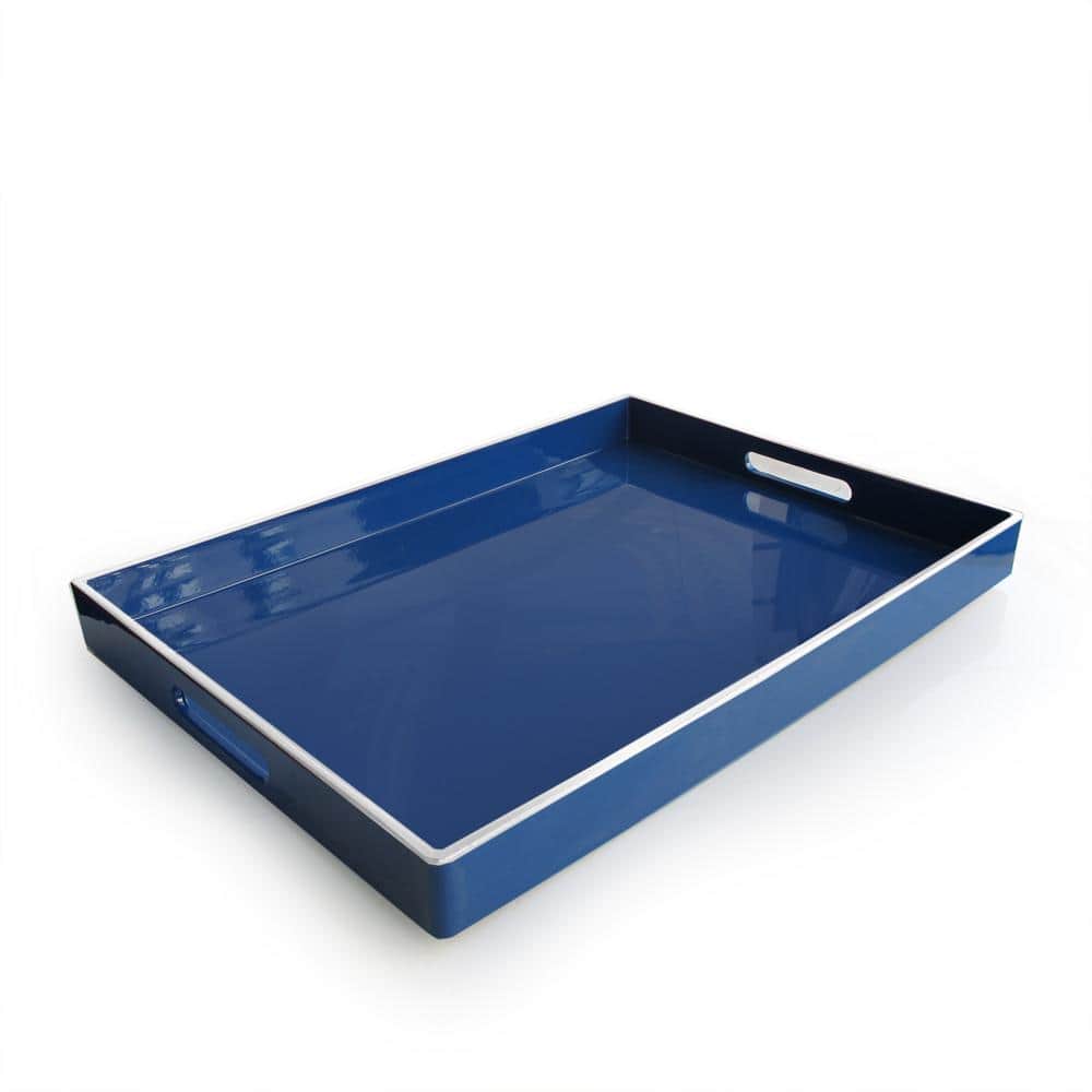 White Lacquer Tray with Handles