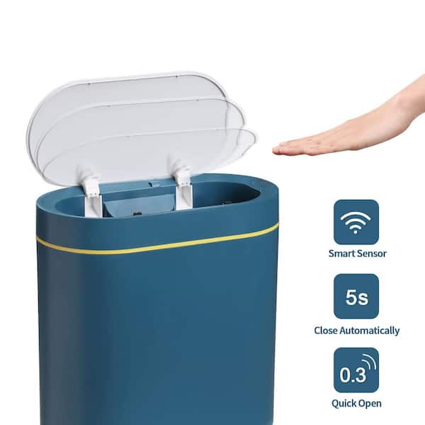 OKSOTY Bathroom Trash Can with Lid, 2.2 Gallon Automatic Touchless Garbage  Can, Smart Motion Sensor Small Trash Can, Slim Plastic Trash Bin for