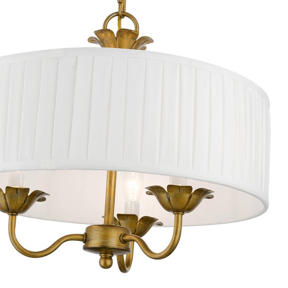 Antique Gold Leaf Mini Drum Pendant Light