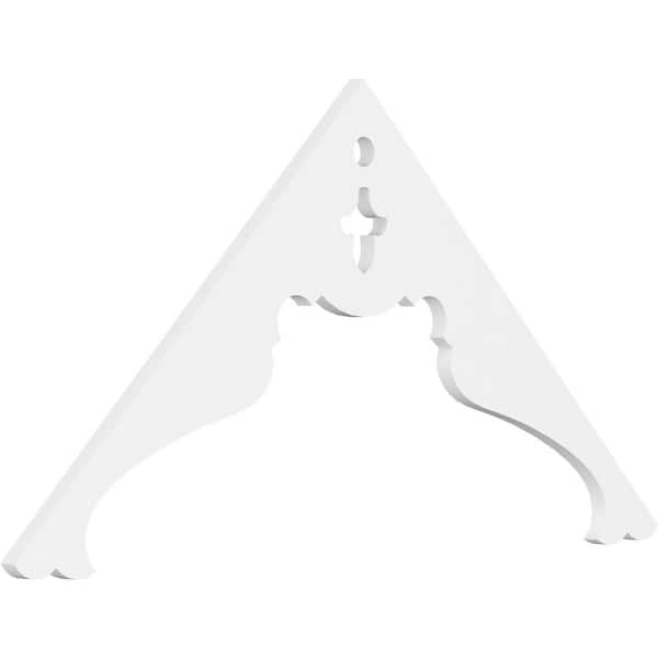 Ekena Millwork 1 in. x 48 in. x 24 in. (12/12) Pitch Heath Gable Pediment Architectural Grade PVC Moulding