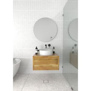 28 in. W x 28 in. H Framed Round Bathroom Vanity Mirror in White