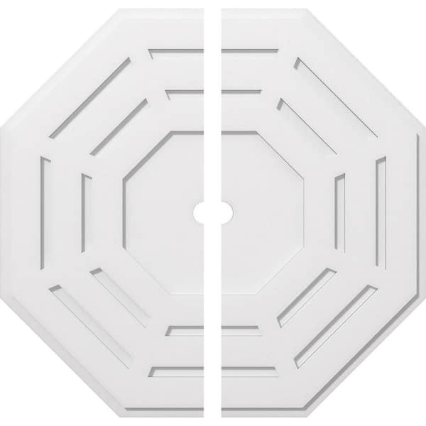 Ekena Millwork 1 in. P X 14-1/4 in. C X 36 in. OD X 2 in. ID Westin Architectural Grade PVC Contemporary Ceiling Medallion, Two Piece