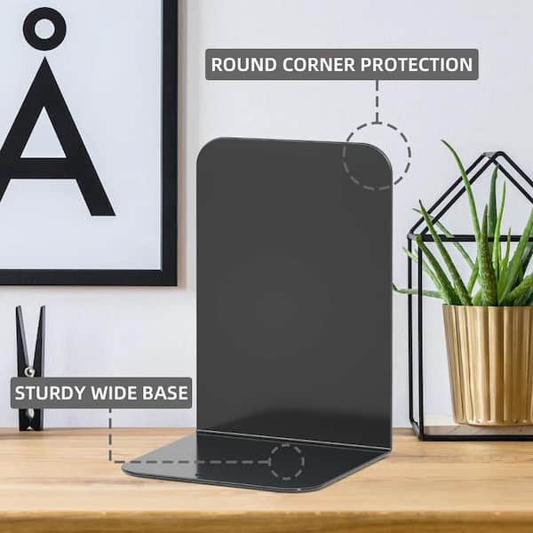 Afoxsos Black Metal Bookends for Shelves Heavy-Duty for Books and