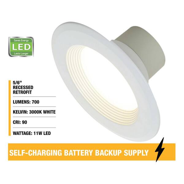 6 led recessed lighting with battery backup