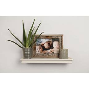 18" White Wooden Floating Wall Shelf
