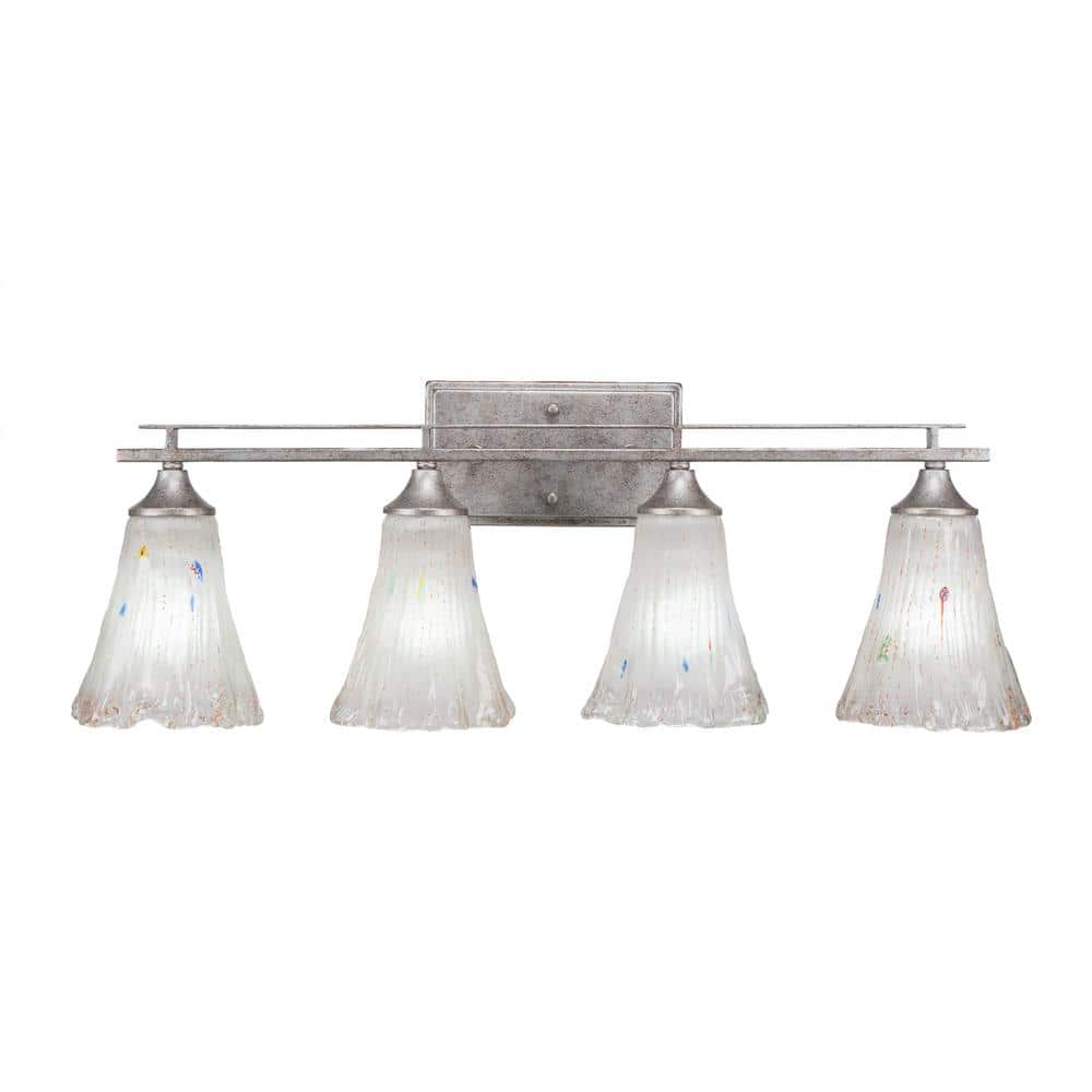 Ontario 28 in. 4-Light Aged Silver Vanity Light