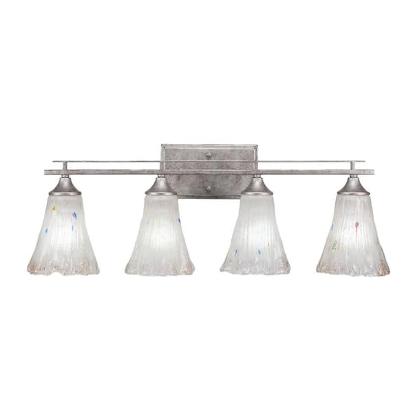 Unbranded Ontario 28 in. 4-Light Aged Silver Vanity Light