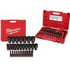 Milwaukee SHOCKWAVE 1/2 in. & 3/8 in. Drive Metric/SAE 6 Point Impact Socket Set (72-Piece) 49-66-7015-49-66-7009