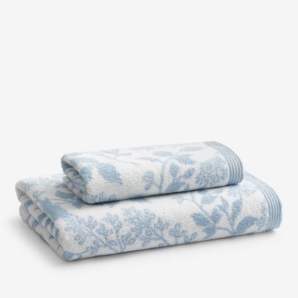 Blue Company Cotton Wildflower Jacquard Light Hand Towel