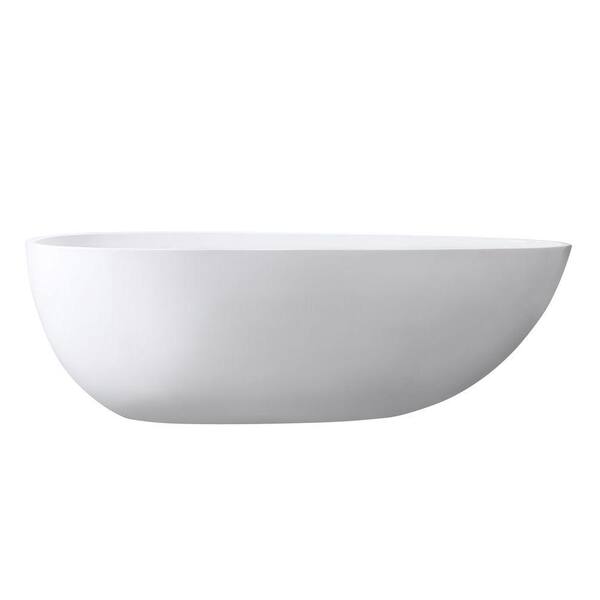 Avanity Gaia 5.58 ft. Acrylic Center Drain Oval Bathtub in White