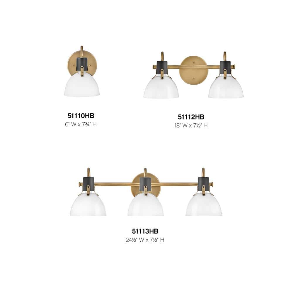 Heritage Brass and Black 3-Light Dimmable Outdoor Vanity Light