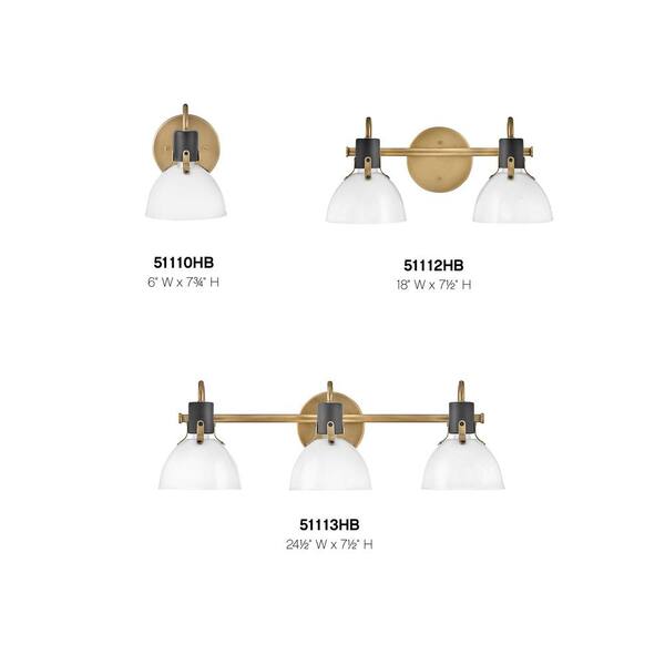 HINKLEY - Argo 24.5 in. 3 Light Heritage Brass Vanity Light