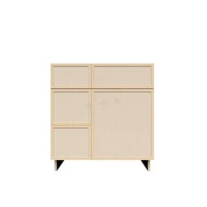 Slim Shaker 30 in. Sink Base Bath Vanity Cabinet without Top with 2-Left Drawers in Natural Wood Assembled