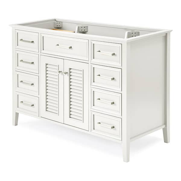 ARIEL Kensington 48 in. W x 21.5 in. D x 34.5 in. H Freestanding Bath Vanity Cabinet Only in White