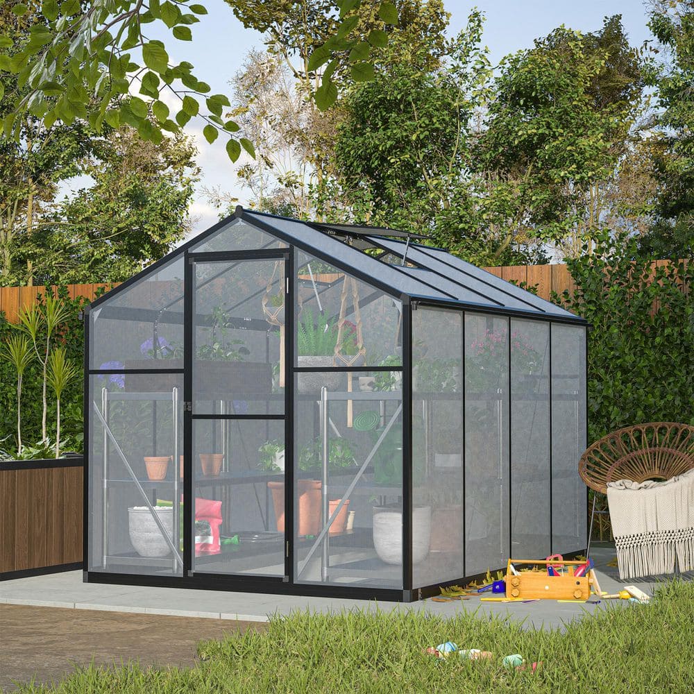 Polycarbonate Greenhouse Raised Base And Anchor Aluminum Heavy Duty Walk-In Greenhouses For Outdoor Backyard In All Season