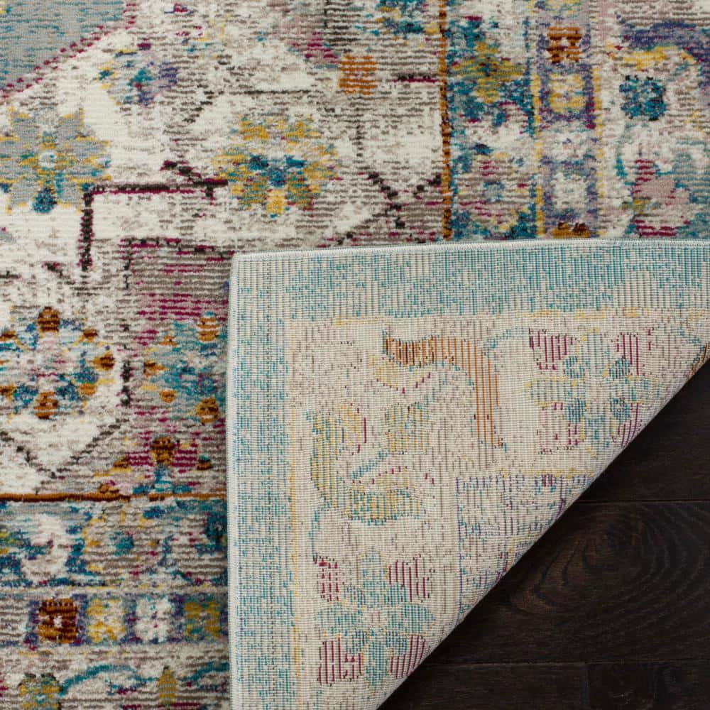 Aria Blue and Cream 4' x 6' Synthetic Area Rug