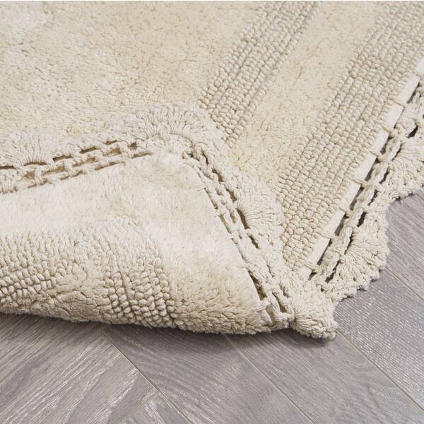 Laura Ashley Cotton XL Crochet Tappeti tappetini da Bagno, Cotone, Acqua, 53 x 86 cm (Runner