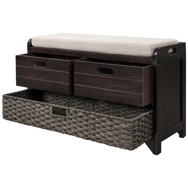 COWLOWN 32 in. W x 11.8 in. D x 20 in. H Bathroom Brown Linen Cabinet