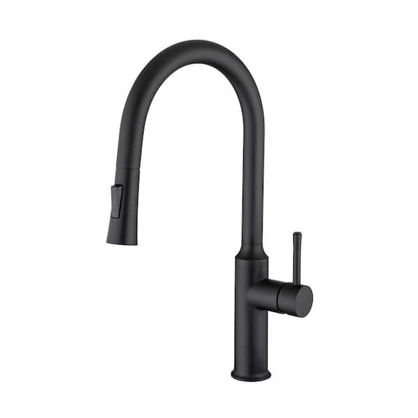 RAINLEX Single Handle Pull-Down Sprayer Kitchen Faucet in Matte Black