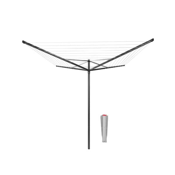 Brabantia Topspinner 164 ft. Retractable Outdoor Clothesline + Ground Spike - Anthracite