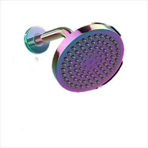 Multi- 6-Spray Patterns with 1.8 GPM 6 in. Ceiling Mount Rain Fixed Shower Head in Multi-Colored